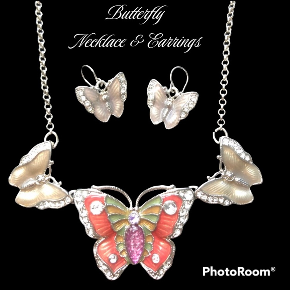 Butterfly Necklace & Earrings